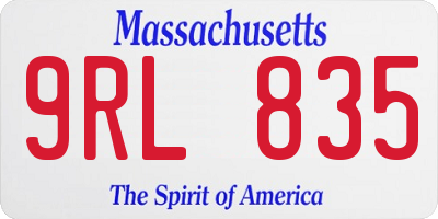 MA license plate 9RL835
