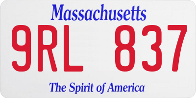 MA license plate 9RL837