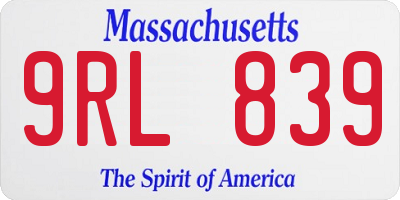 MA license plate 9RL839