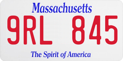 MA license plate 9RL845