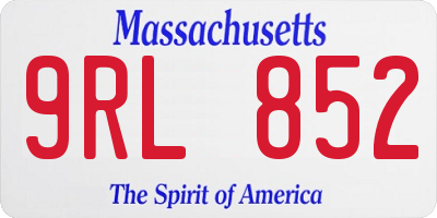 MA license plate 9RL852