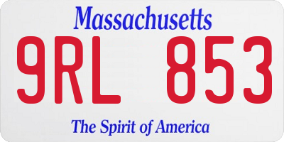 MA license plate 9RL853