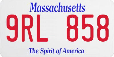 MA license plate 9RL858