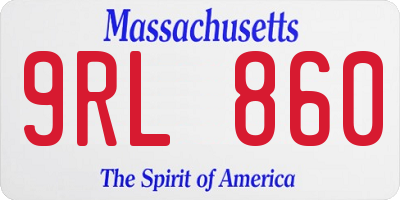 MA license plate 9RL860