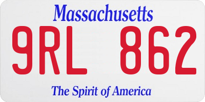 MA license plate 9RL862