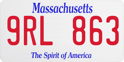 MA license plate 9RL863