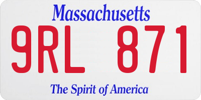 MA license plate 9RL871