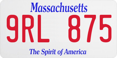MA license plate 9RL875