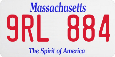 MA license plate 9RL884