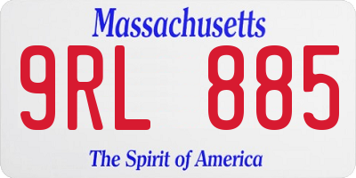 MA license plate 9RL885