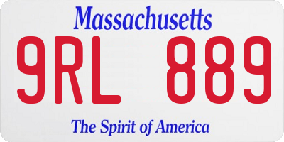MA license plate 9RL889