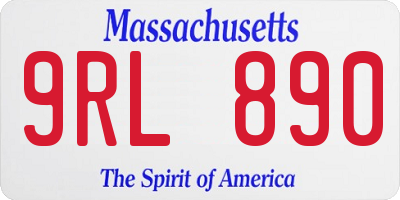 MA license plate 9RL890