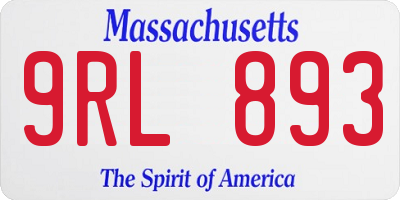 MA license plate 9RL893