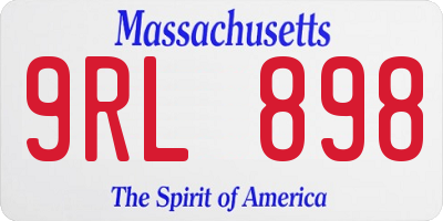 MA license plate 9RL898