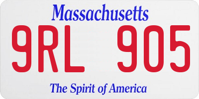 MA license plate 9RL905