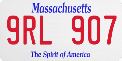 MA license plate 9RL907