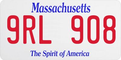 MA license plate 9RL908