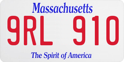 MA license plate 9RL910