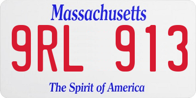 MA license plate 9RL913