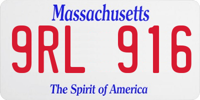 MA license plate 9RL916