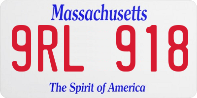 MA license plate 9RL918
