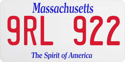 MA license plate 9RL922