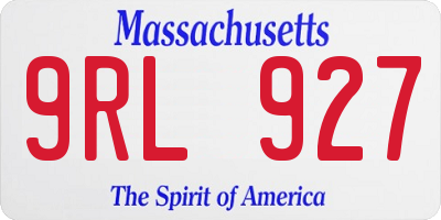 MA license plate 9RL927