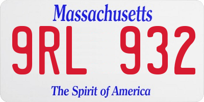 MA license plate 9RL932