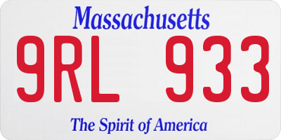MA license plate 9RL933
