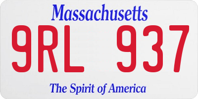 MA license plate 9RL937