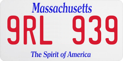 MA license plate 9RL939