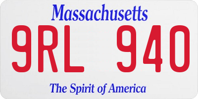 MA license plate 9RL940