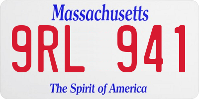 MA license plate 9RL941
