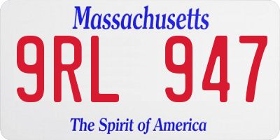 MA license plate 9RL947