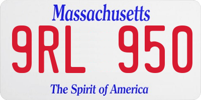 MA license plate 9RL950