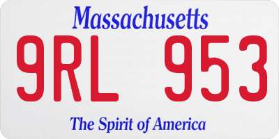 MA license plate 9RL953