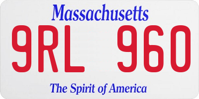 MA license plate 9RL960