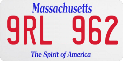 MA license plate 9RL962