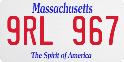 MA license plate 9RL967
