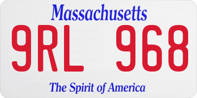 MA license plate 9RL968