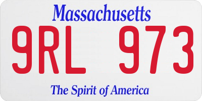MA license plate 9RL973