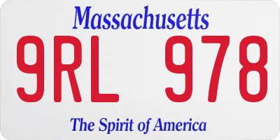 MA license plate 9RL978