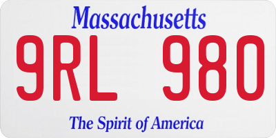 MA license plate 9RL980
