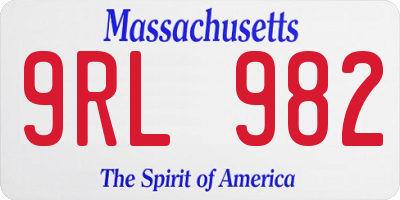 MA license plate 9RL982