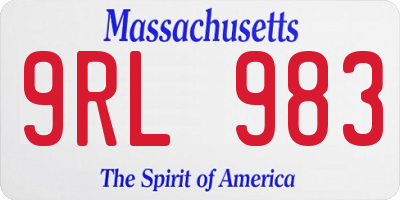 MA license plate 9RL983