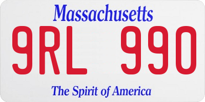 MA license plate 9RL990