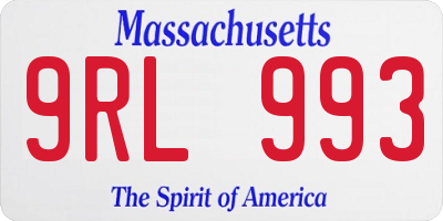MA license plate 9RL993