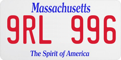 MA license plate 9RL996