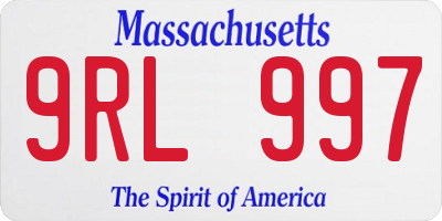 MA license plate 9RL997
