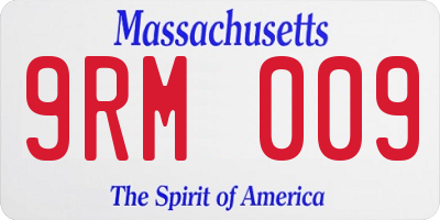 MA license plate 9RM009